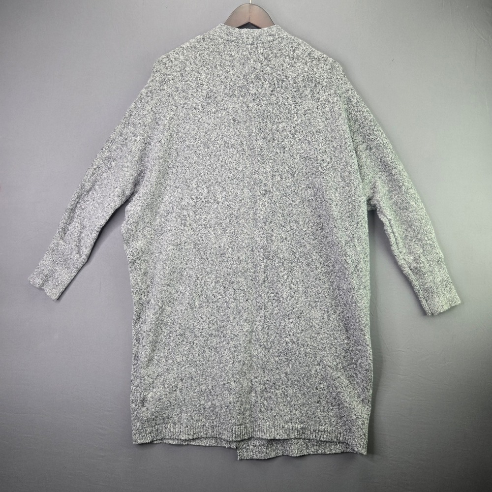 Old Navy Cardigan Sweater Open Front Longline Large Grey Marled Knit Cozy Relax - Picture 11 of 11